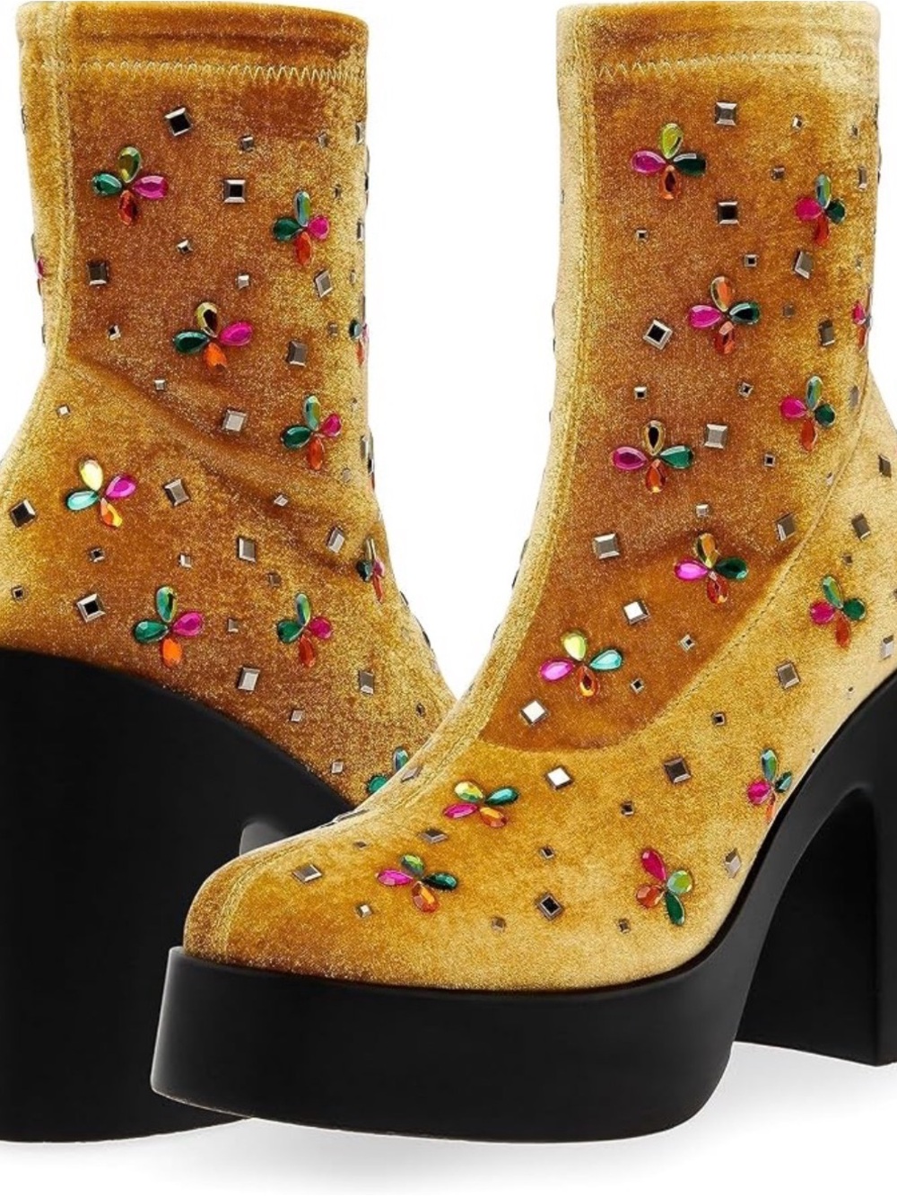 Betsey Johnson Yellow Platform Shoes Floral Print